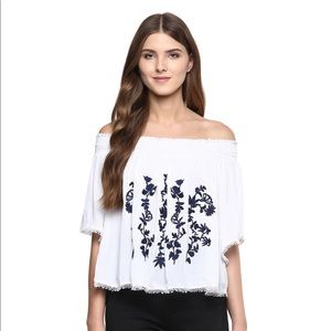 Bohemian Off the Shoulder Embroidered Top